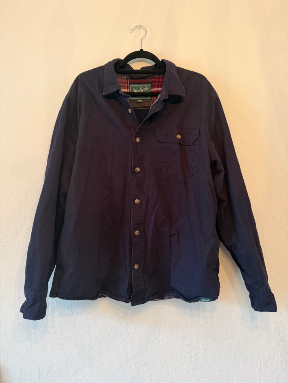 Woolrich Green Label Men's Navy Flannel Lined Shirt Jacket